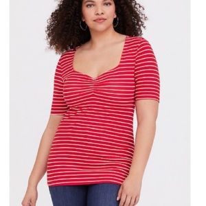 Torrid Red Stripe Foxy Tee — Size 3